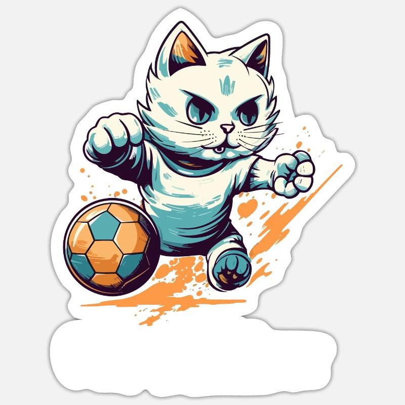CatStriker - Sticker Größe S (10 x 10 cm) - Mattweiß