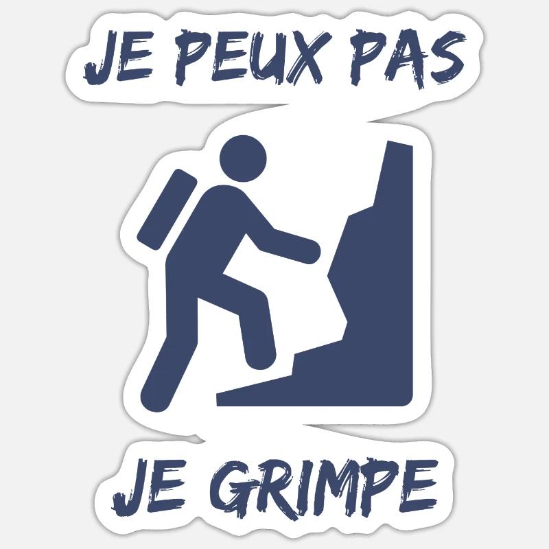 ESCALADE. CLIMB. CLIMBING. ESCALADE. VAN. GRIMPE. - Sticker taille S (10 x 10 cm) - blanc mat