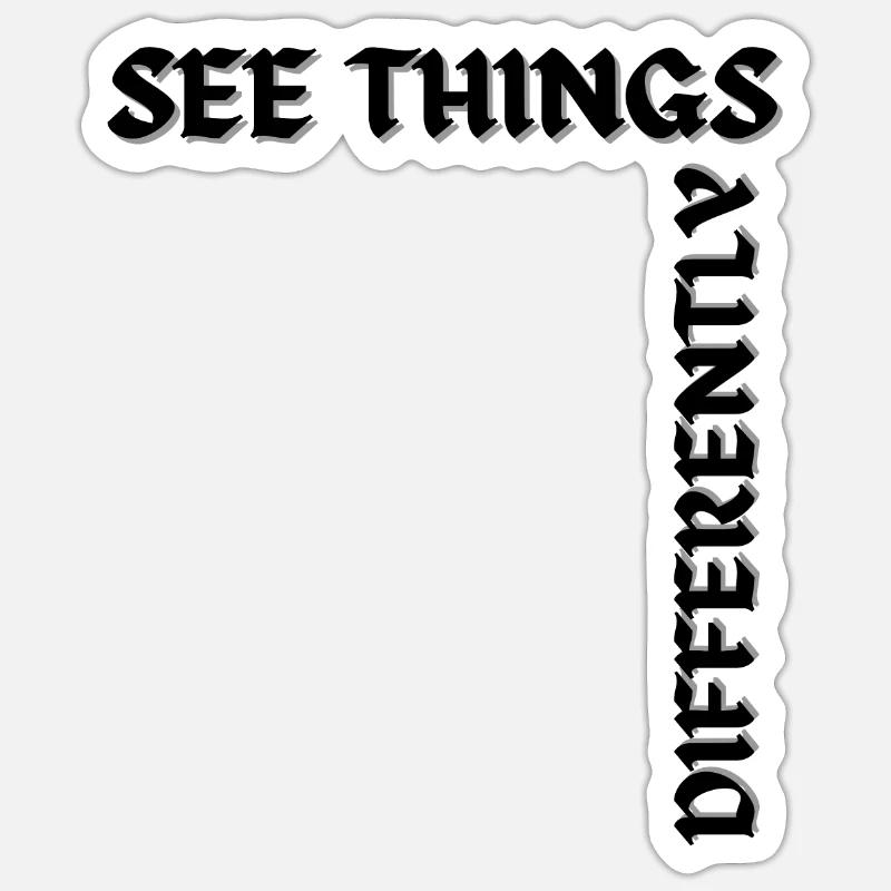 Voir les choses différemment - Sticker taille S (10 x 10 cm) - blanc mat