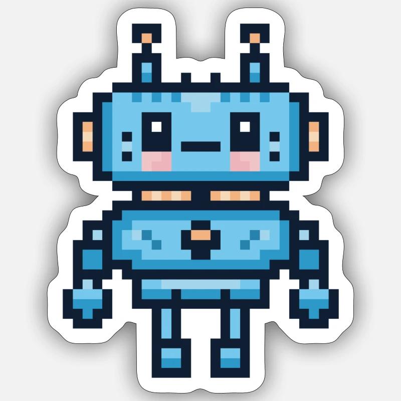 Pixel art robot Sticker size S (10 x 10 cm)