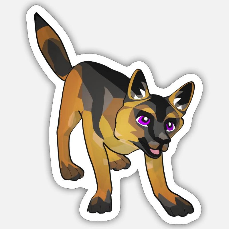 Chien de berger - Sticker taille S (10 x 10 cm) - blanc mat