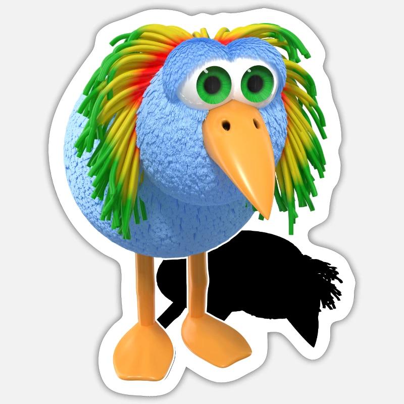 Reggae Bird Bob - Sticker Größe S (10 x 10 cm) - Mattweiß