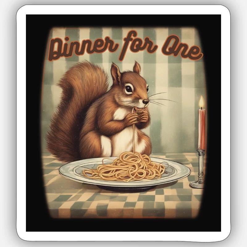 Dinner for One - Sticker Größe S (10 x 10 cm) - Mattweiß