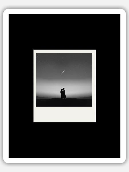 Black and White Love - Sticker Größe S (10 x 10 cm) - Mattweiß