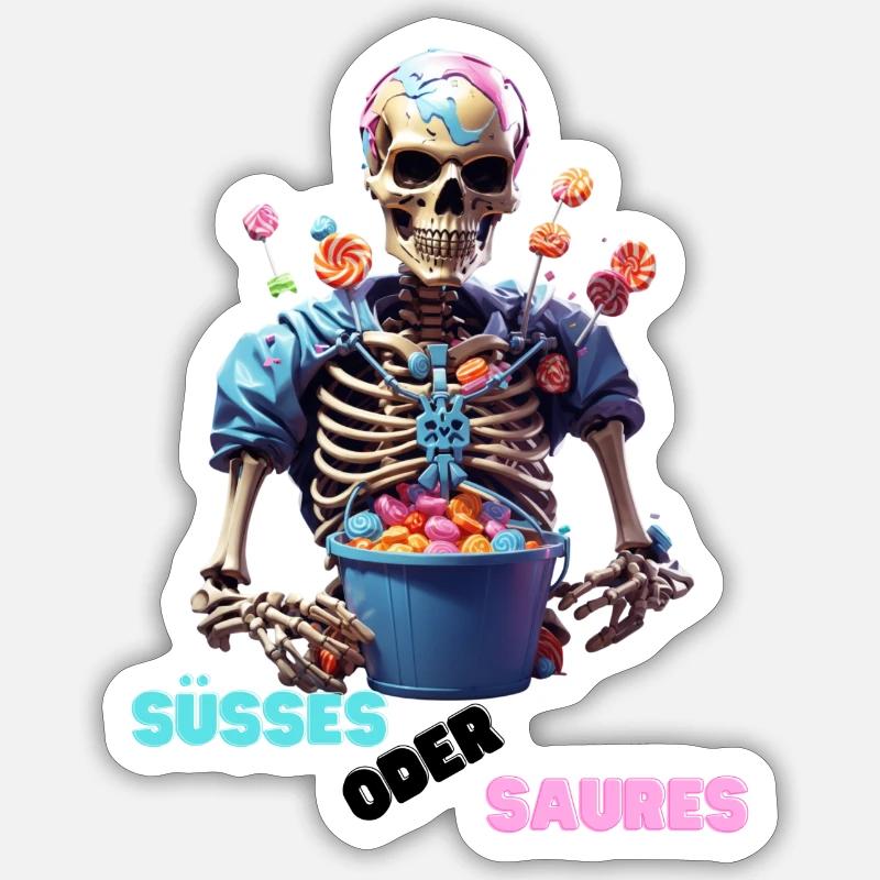 Halloween Süßes oder Saures Sticker Größe S (10 x 10 cm)