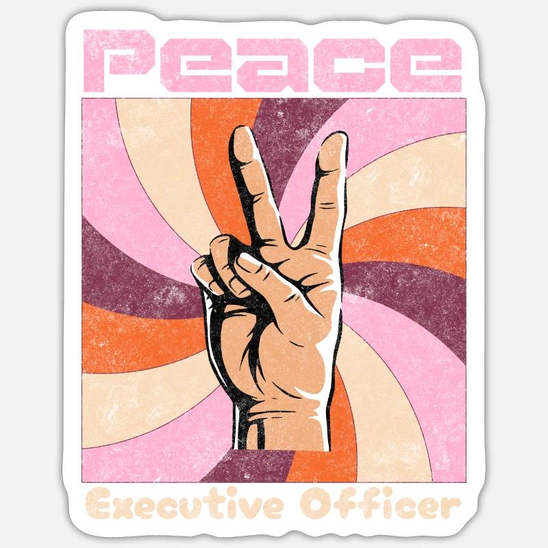 Friede. Hippie-Lebensstil Sticker Größe S (10 x 10 cm)
