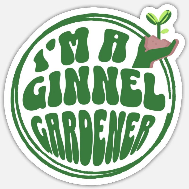 Ich bin ein Ginnel-Gärtner - Gartengeschenk Sticker Größe S (10 x 10 cm)