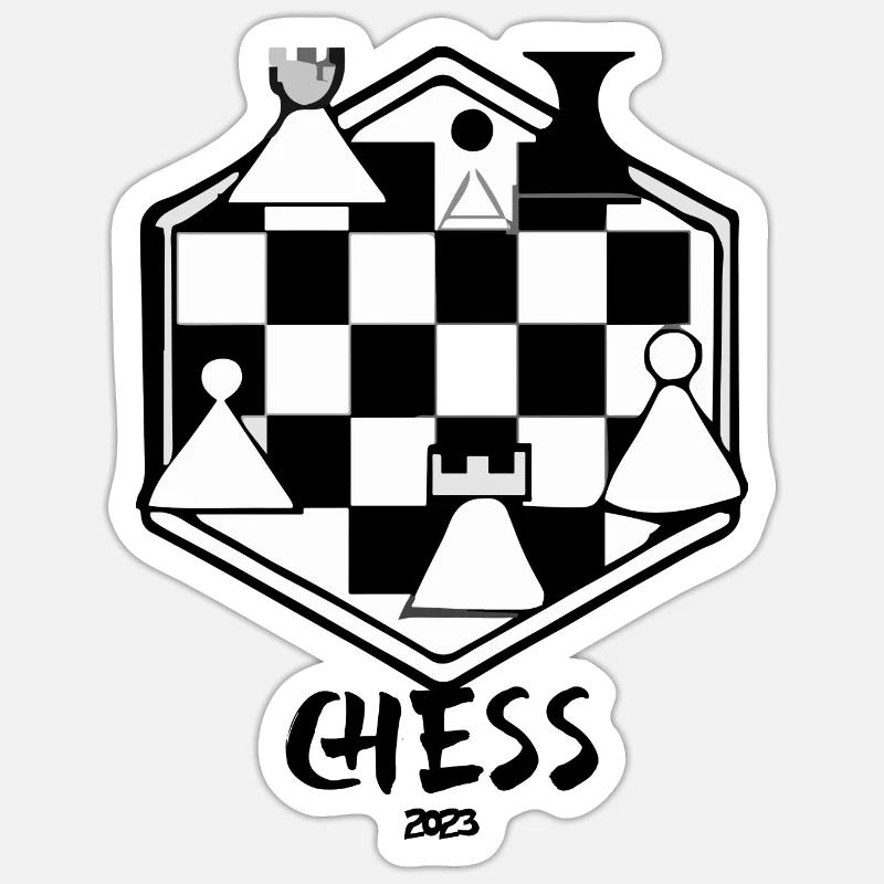 Chess 2023 - Sticker taille S (10 x 10 cm) - blanc mat