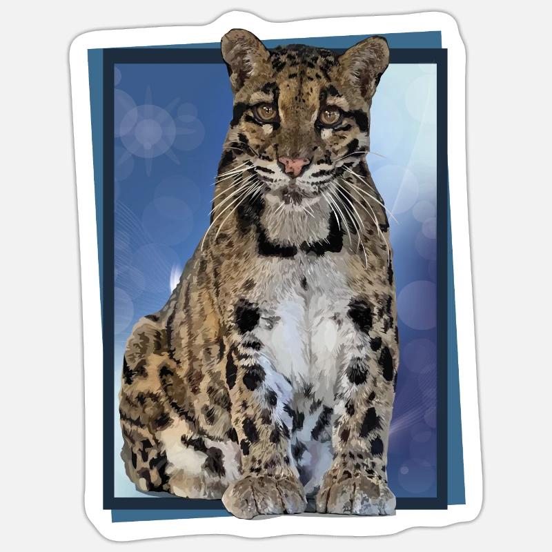 Clouded leopard - Sticker size S (10 x 10 cm) - white matte