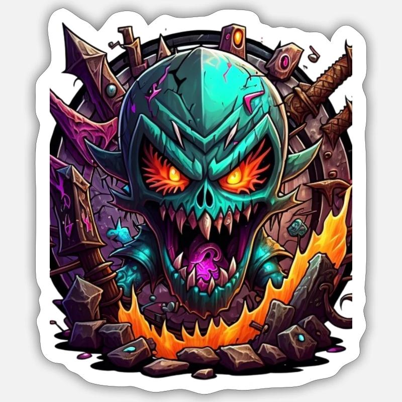 Graffiti Monster - Sticker Größe S (10 x 10 cm) - Mattweiß