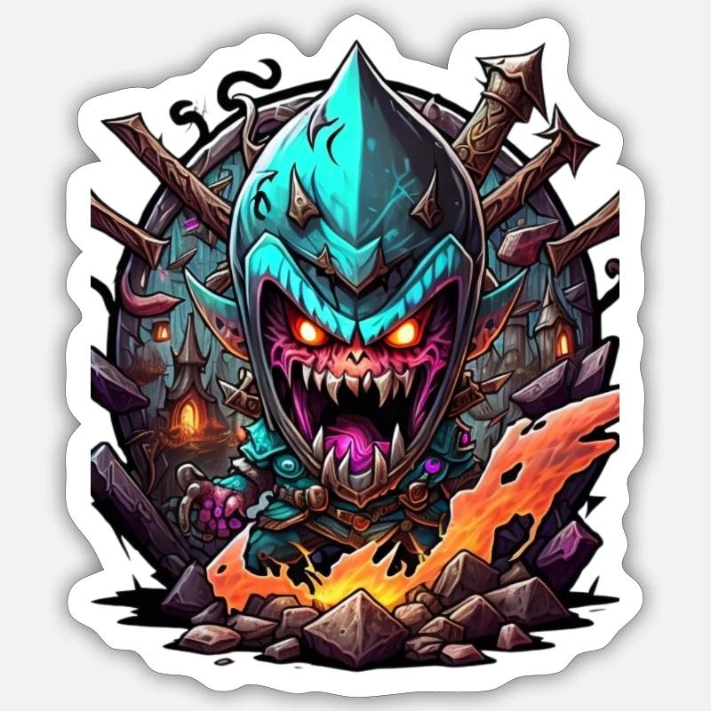 Monstre graffiti - Sticker taille S (10 x 10 cm) - blanc mat
