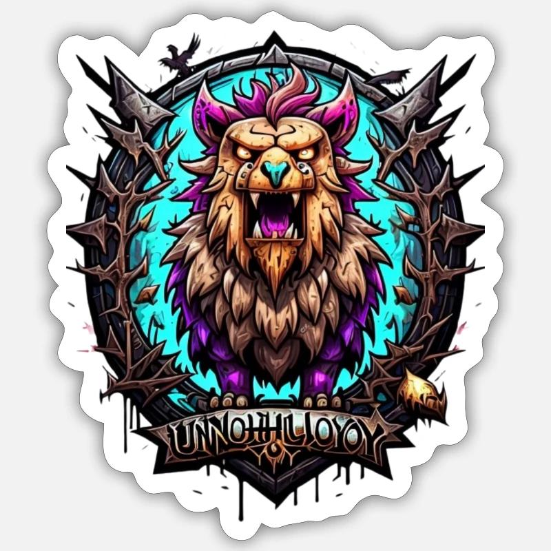 Monstre graffiti - Sticker taille S (10 x 10 cm) - blanc mat