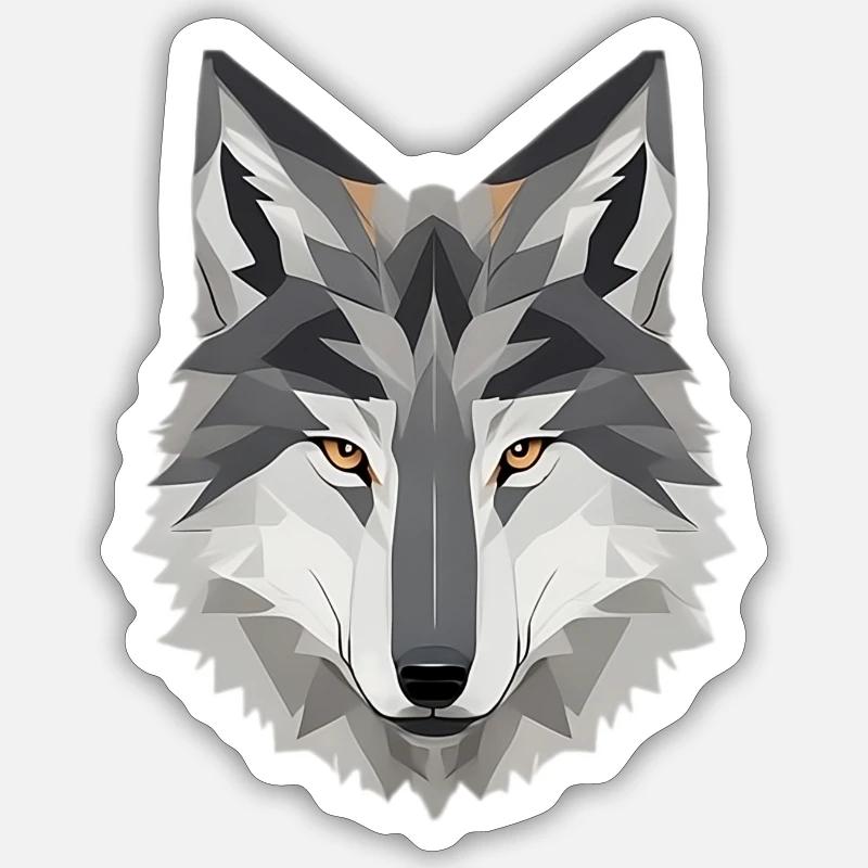 Wolf modern - Sticker size S (10 x 10 cm) - white matte