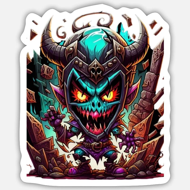 Monstre graffiti - Sticker taille S (10 x 10 cm) - blanc mat