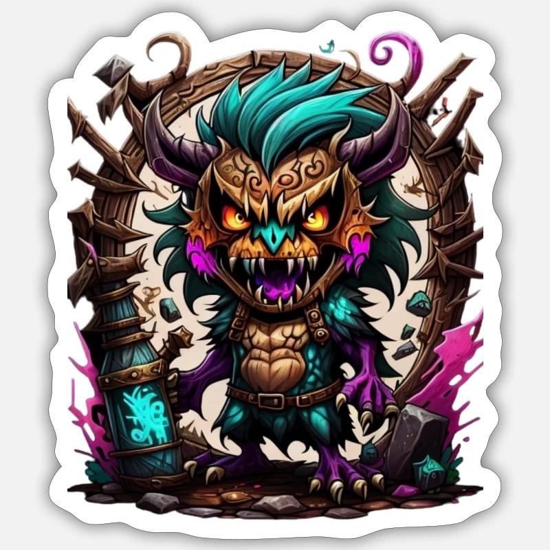Graffiti Monster - Sticker size S (10 x 10 cm) - white matte