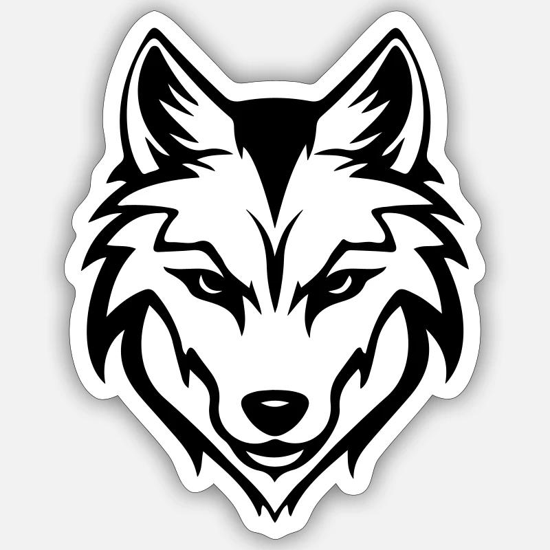 Wolf Silhouette - Sticker size S (10 x 10 cm) - white matte