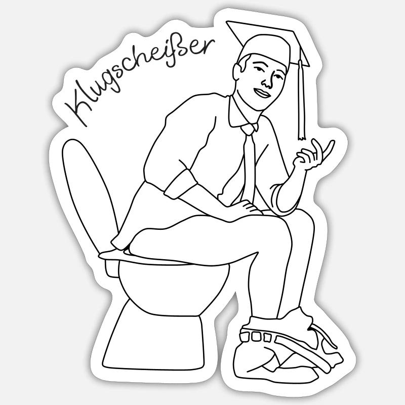 Klugscheisser 5 - Sticker taille S (10 x 10 cm) - blanc mat