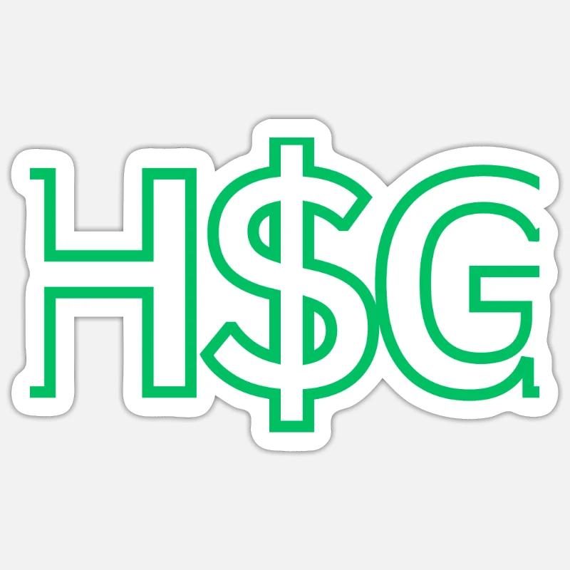 HSG2 - H$G - Sticker Größe S (10 x 10 cm) - Mattweiß