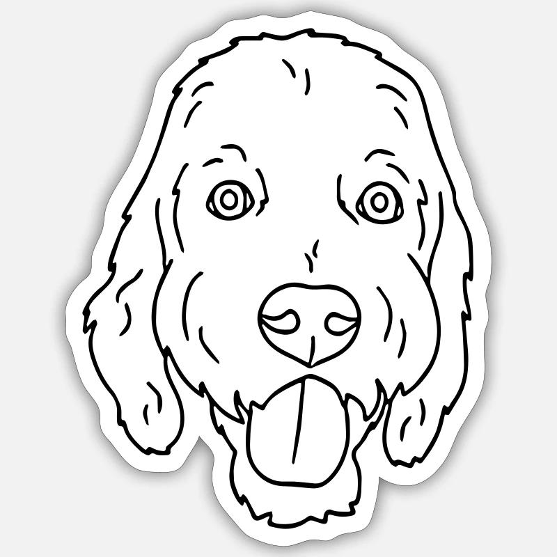 chien - Sticker taille S (10 x 10 cm) - blanc mat