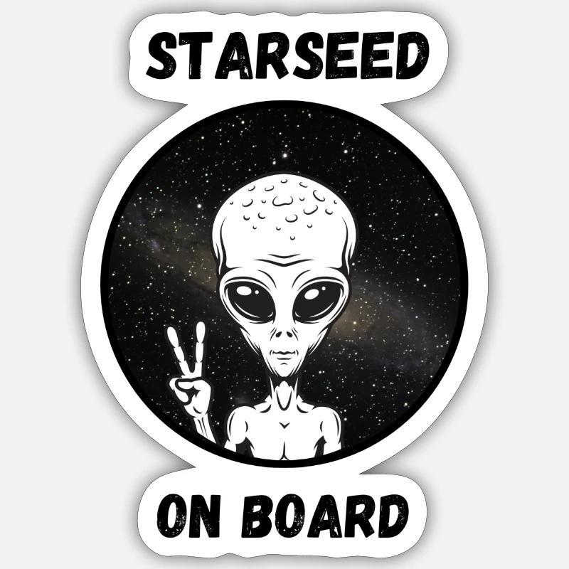 STARSEED ON BOARD - Sticker size S (10 x 10 cm) - white matte