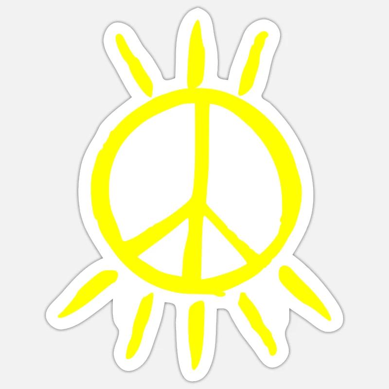 Peace - Sticker taille S (10 x 10 cm) - blanc mat