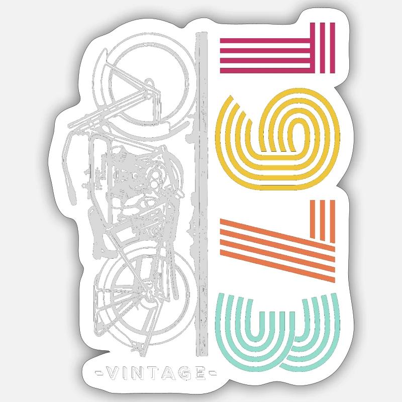 Oldtimer-Motorrad - Sticker Größe S (10 x 10 cm) - Mattweiß