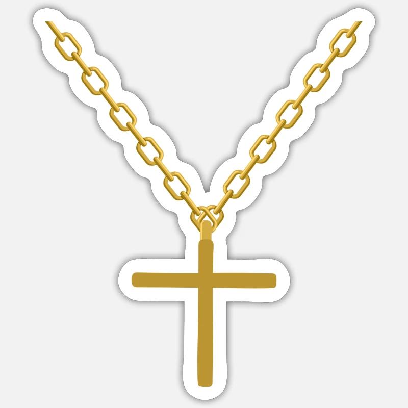 Cross chain - Sticker size S (10 x 10 cm) - white matte