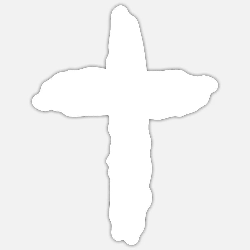 Croix Blanche - Sticker taille S (10 x 10 cm) - blanc mat