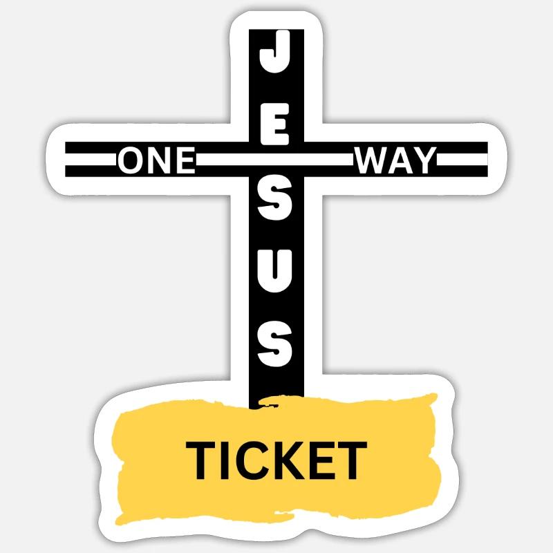 One Way Ticket - Sticker Größe S (10 x 10 cm) - Mattweiß