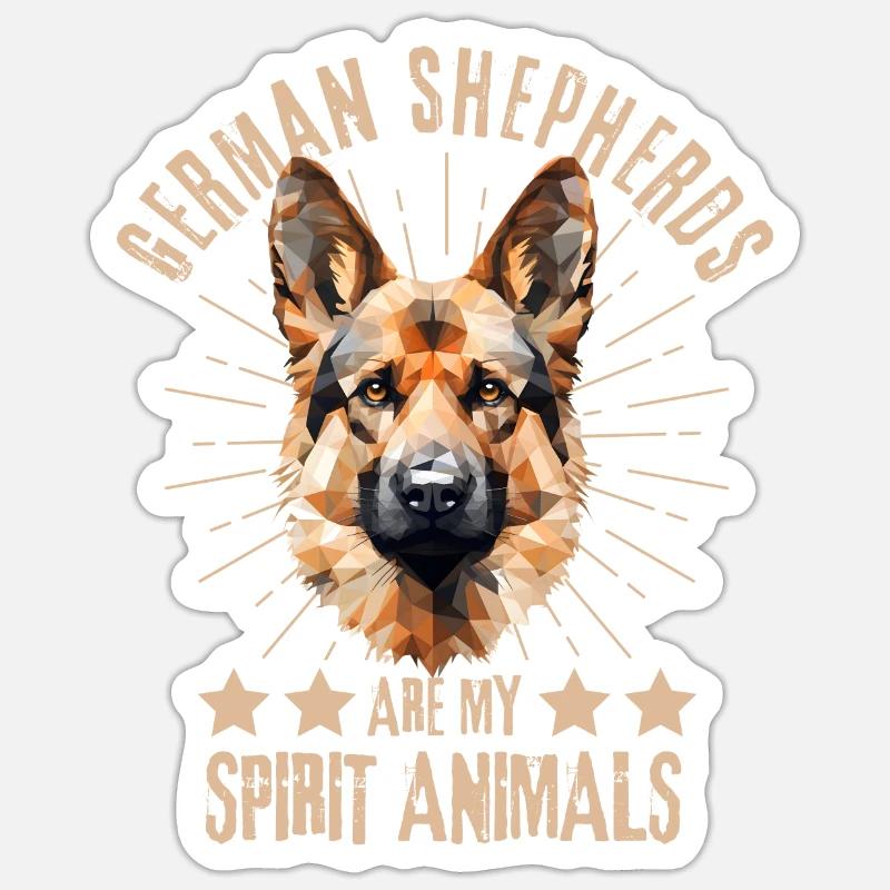 German Shepherd Lover Geometry - Sticker size S (10 x 10 cm) - white matte