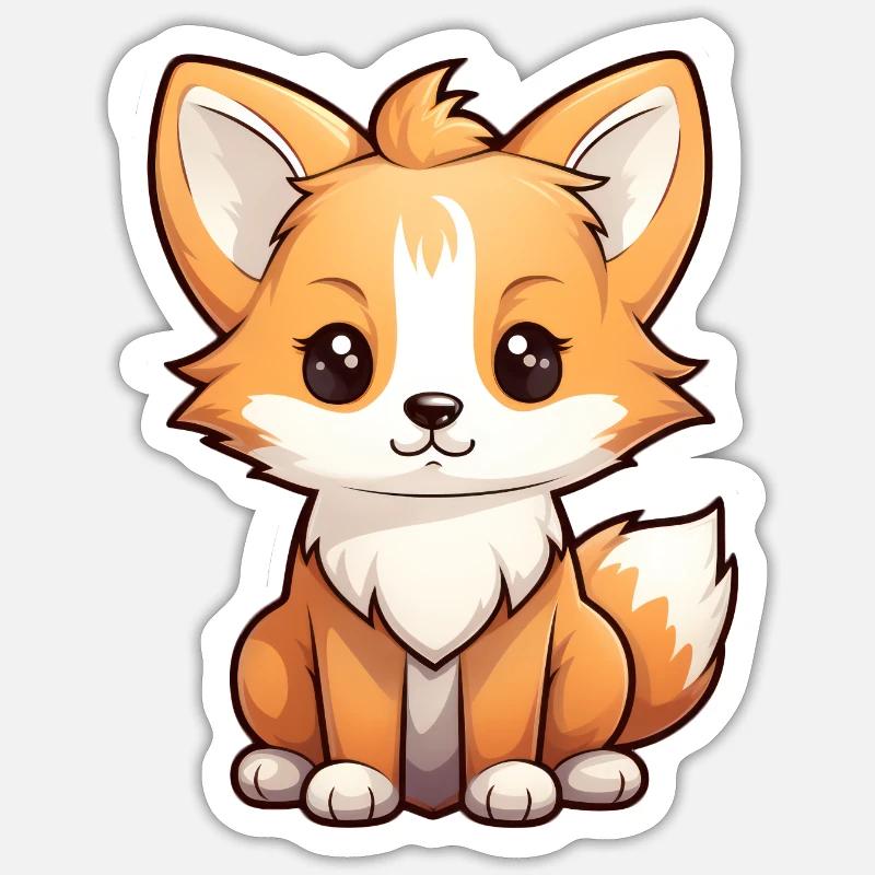 Fox Anime - Sticker size S (10 x 10 cm) - white matte