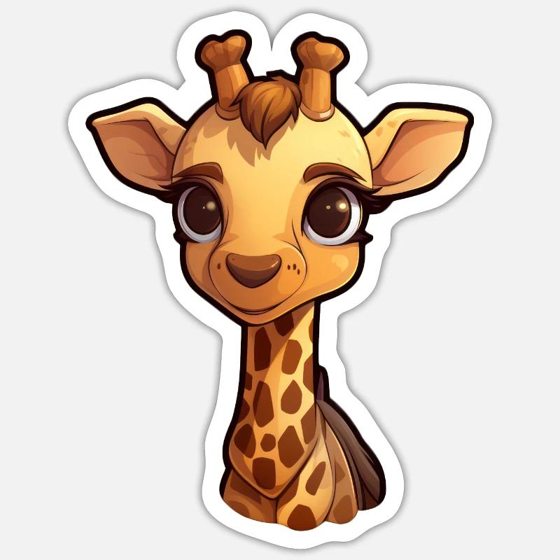Giraffe - Sticker Größe S (10 x 10 cm) - Mattweiß