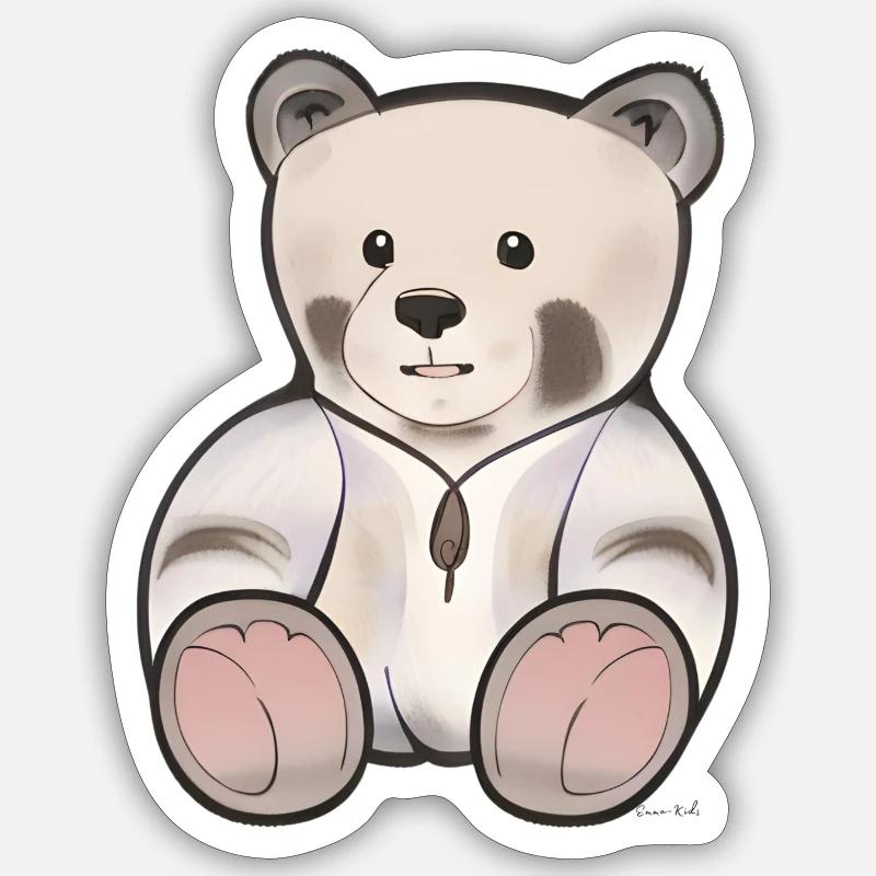Brown bear - Sticker size S (10 x 10 cm) - white matte