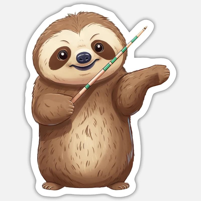 Faultier-Dirigent: Harmonie in Slow-Motion Sticker Größe S (10 x 10 cm)