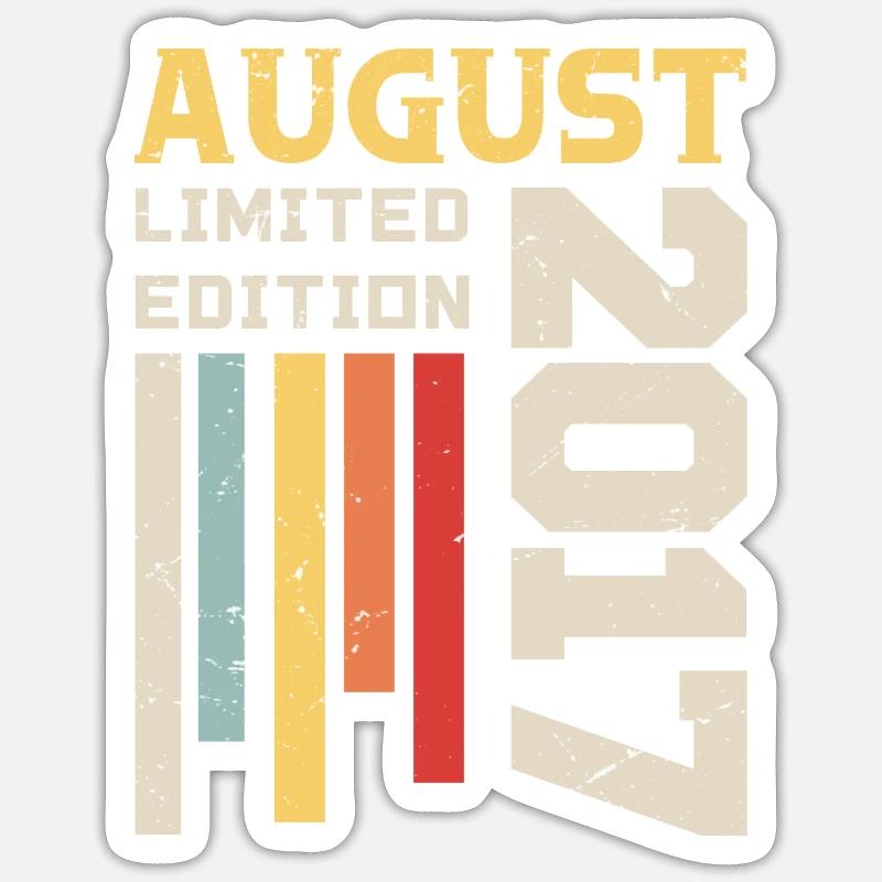 August 2017 - Geburtstagsgeschenk August 2017 August Sticker Größe S (10 x 10 cm)
