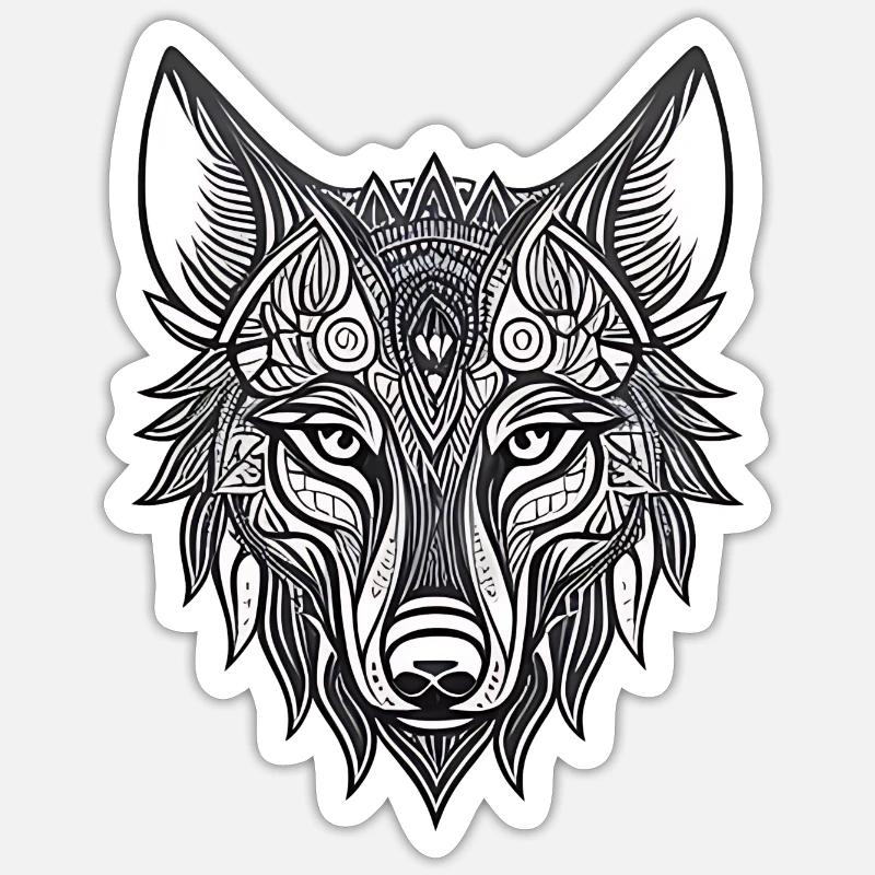 Wolf Rev - Sticker Größe S (10 x 10 cm) - Mattweiß