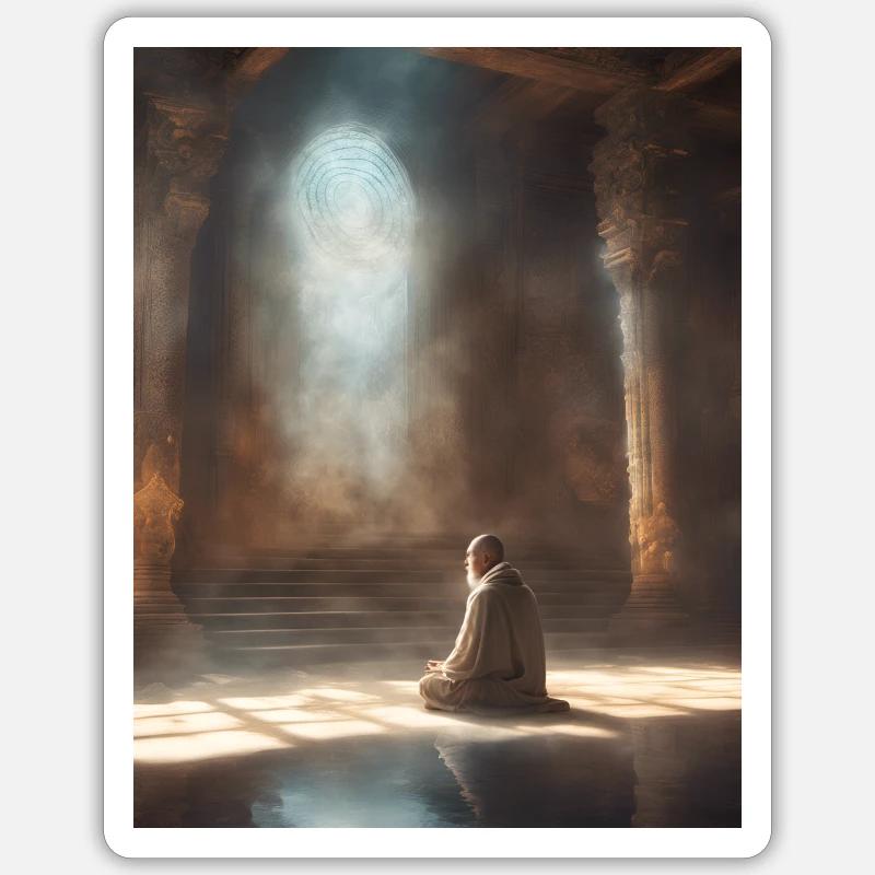 Alter Tempel - Sticker Größe S (10 x 10 cm) - Mattweiß