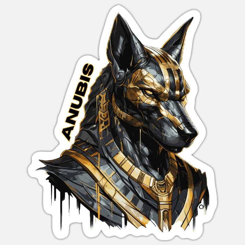 Anubis - Sticker taille S (10 x 10 cm) - blanc mat