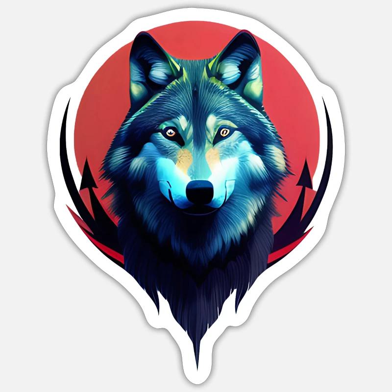 Loup - Sticker taille S (10 x 10 cm) - blanc mat