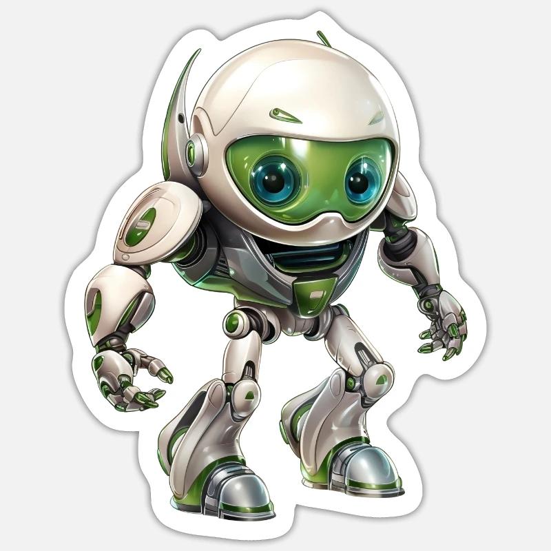 Funny Android Robot from the Pegasus Galaxy Sticker size S (10 x 10 cm)