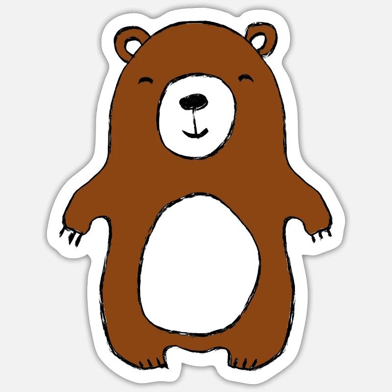 Bär - Sticker Größe S (10 x 10 cm) - Mattweiß