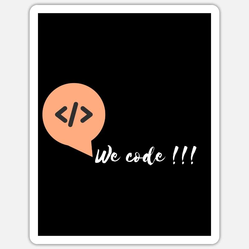 We code T-Shirt Sticker size S (10 x 10 cm)