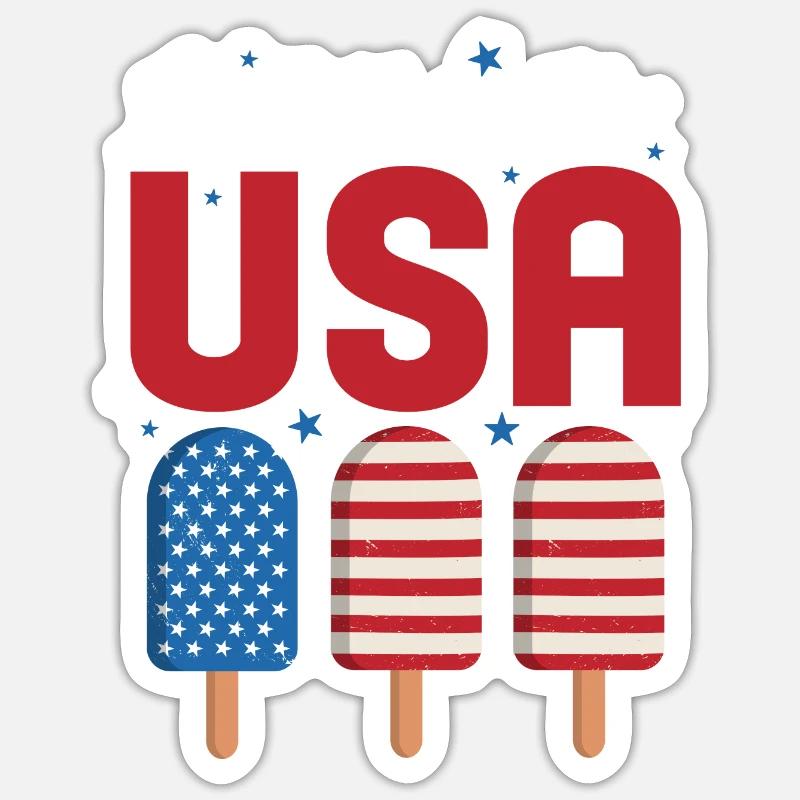 Chillin' aux États-Unis - Sticker taille S (10 x 10 cm) - blanc mat