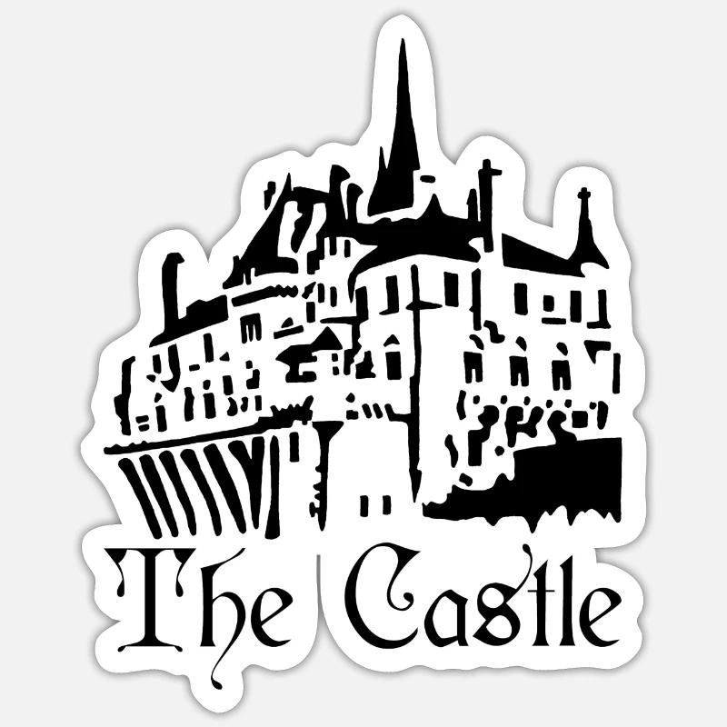 Le château noir - Sticker taille S (10 x 10 cm) - blanc mat