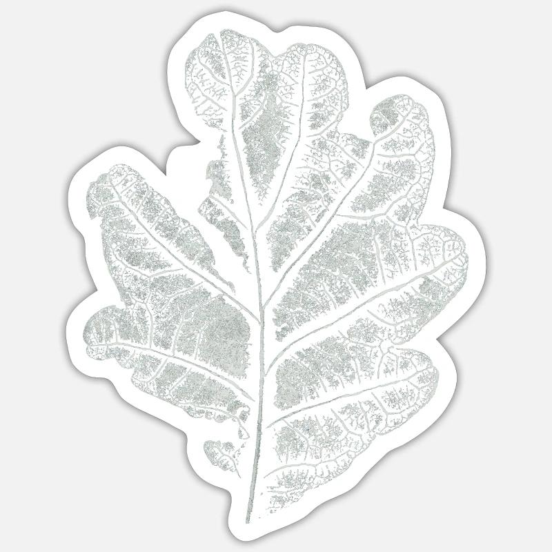 Blatt Eiche / Eichenblatt - Abdruck Sticker Größe S (10 x 10 cm)