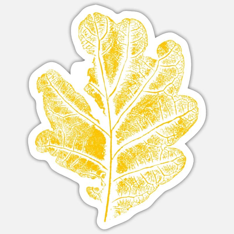 Blatt Eiche/ Eichenblatt - Sticker Größe S (10 x 10 cm) - Mattweiß