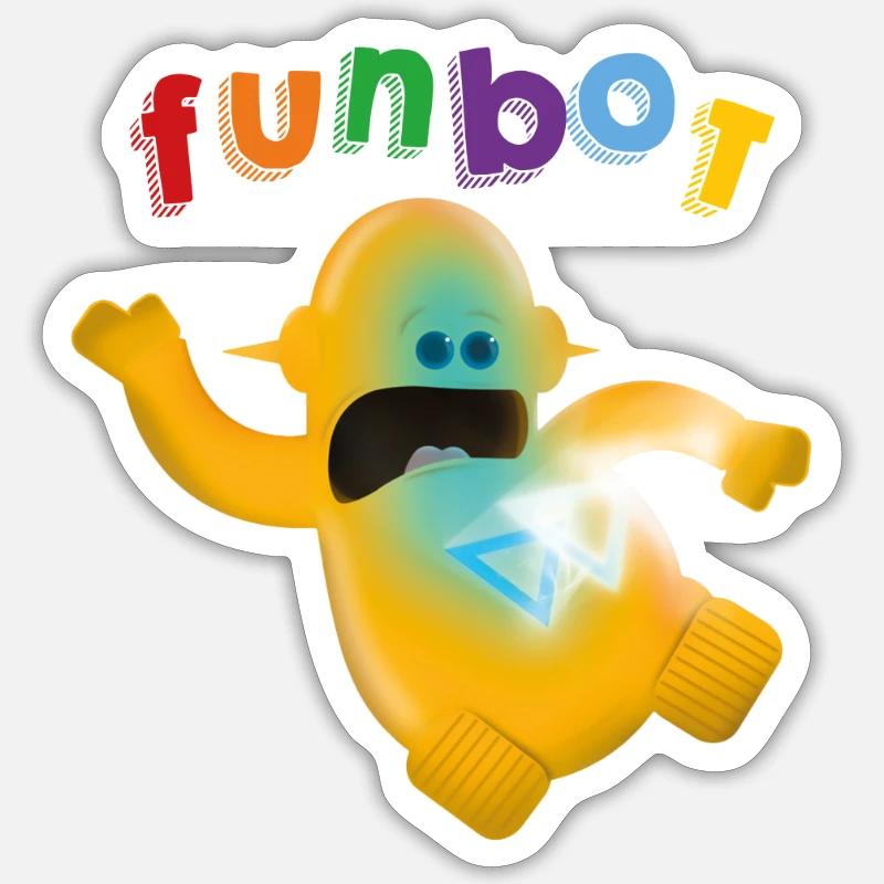 Funbot - Sticker Größe S (10 x 10 cm) - Mattweiß