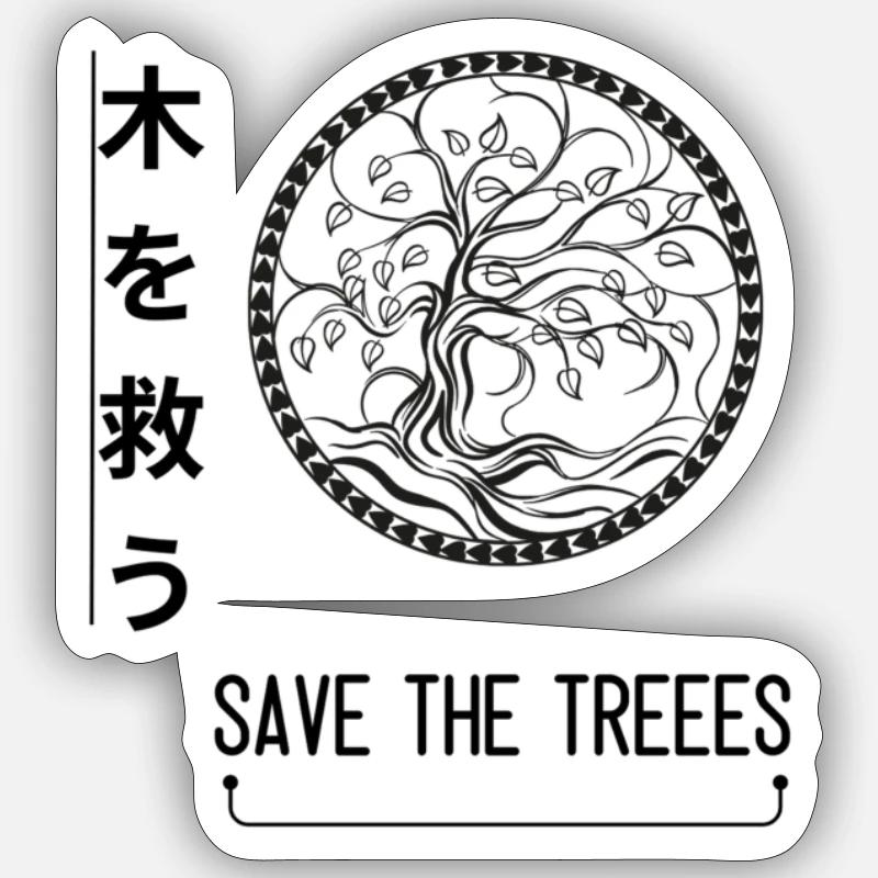 Save the Trees-design Sticker Größe S (10 x 10 cm)