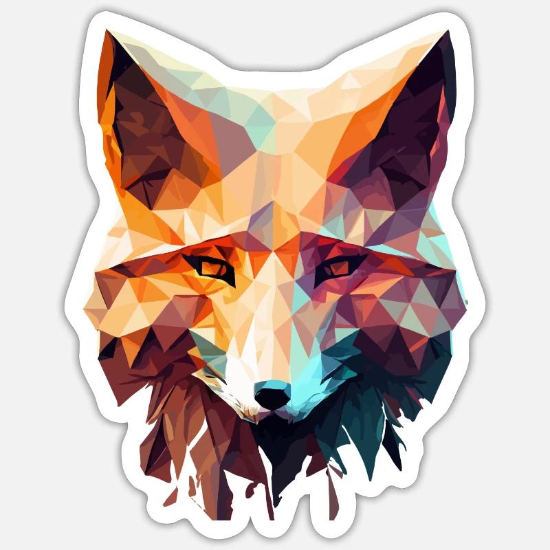 Renard à faible polyéthylène - Sticker taille S (10 x 10 cm) - blanc mat