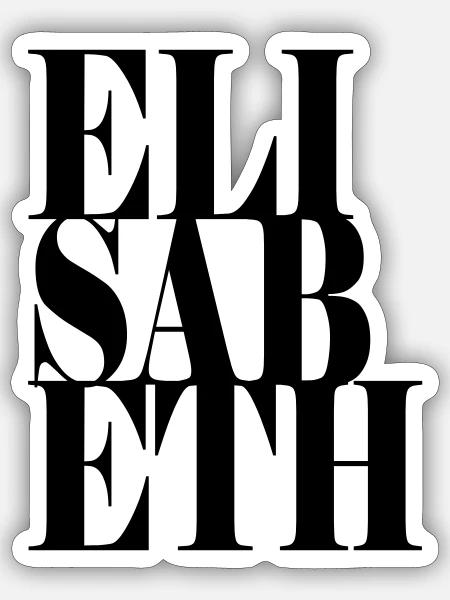 Elisabeth Name Vorname Moderne Schrift Wort Art - Sticker Größe S (10 x 10 cm) - Mattweiß